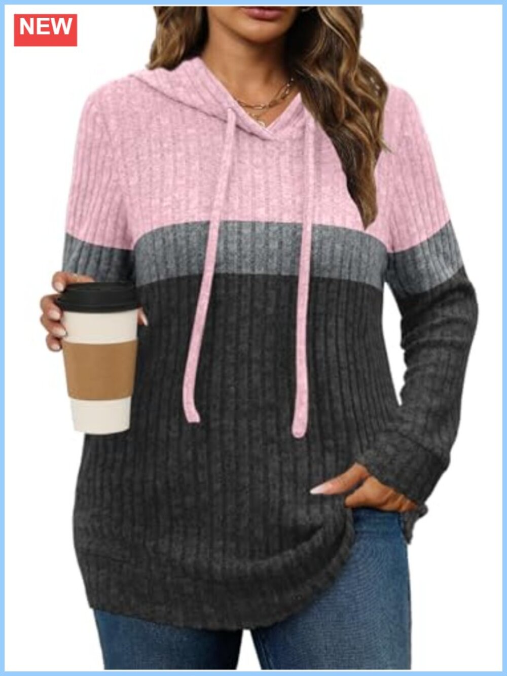 Plus Size Lightweight Hooded Sweater Long Sleeve Tunic Top